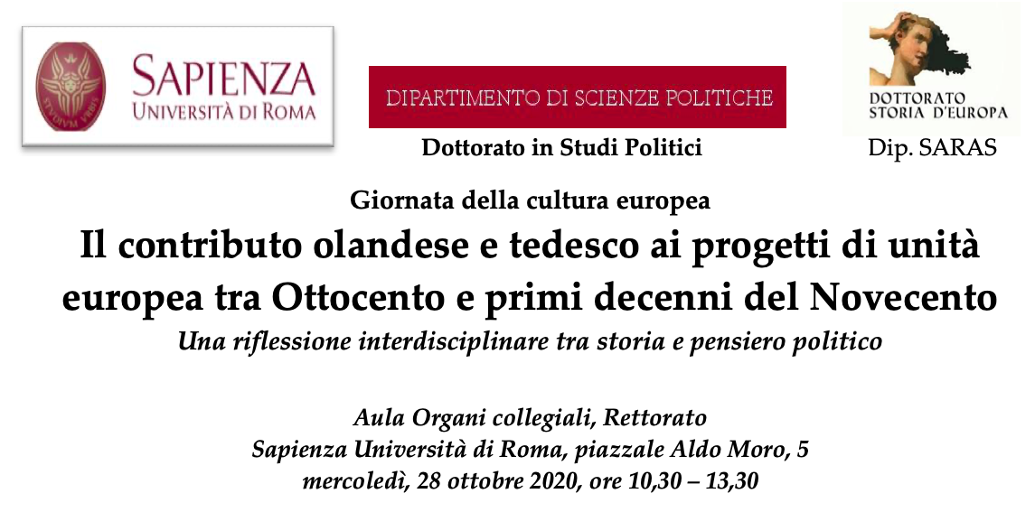 Il contributo olandese e tedesco ai progetti di unità europea tra Ottocento e primi decenni del Novecento, Una riflessione interdisciplinare tra storia e pensiero politico